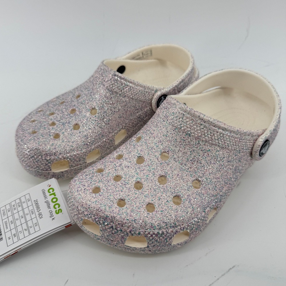 Crocs Classic Glitter Kids Clog Mystic Glitter 3 Little Kid (J3) Sparkle New